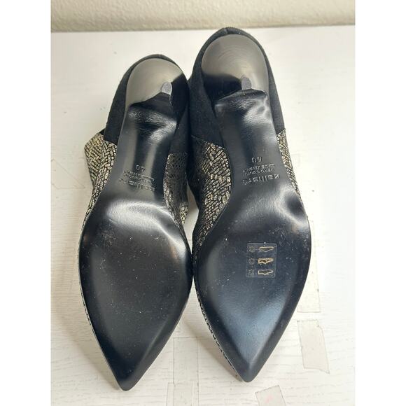 Kalliste New Suede Ankle Boots Silver Embellished Kitten Heel Pointed Toe 40/9.5 - Picture 7 of 8